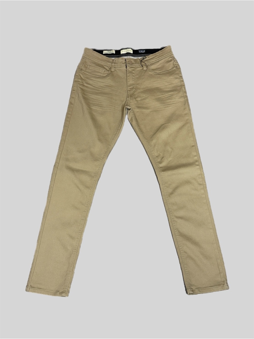 NEW Scott James Men’s Stretch Slim Fit Straight Leg Pants Beige Sz W30/L30
